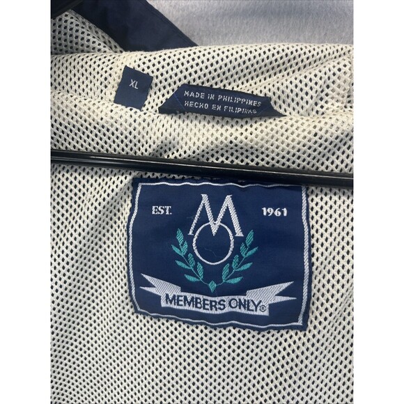 Members Only Nylon Windbreaker Rain Jacket Navy Blue Lightweight XL - Picture 5 of 11